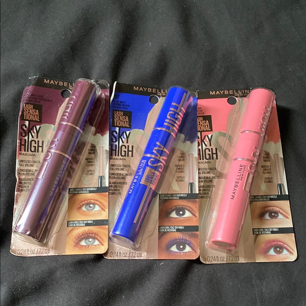 Maybelline Lash Sensational Sky High Mascara Trio - Purple, Blue, Pink